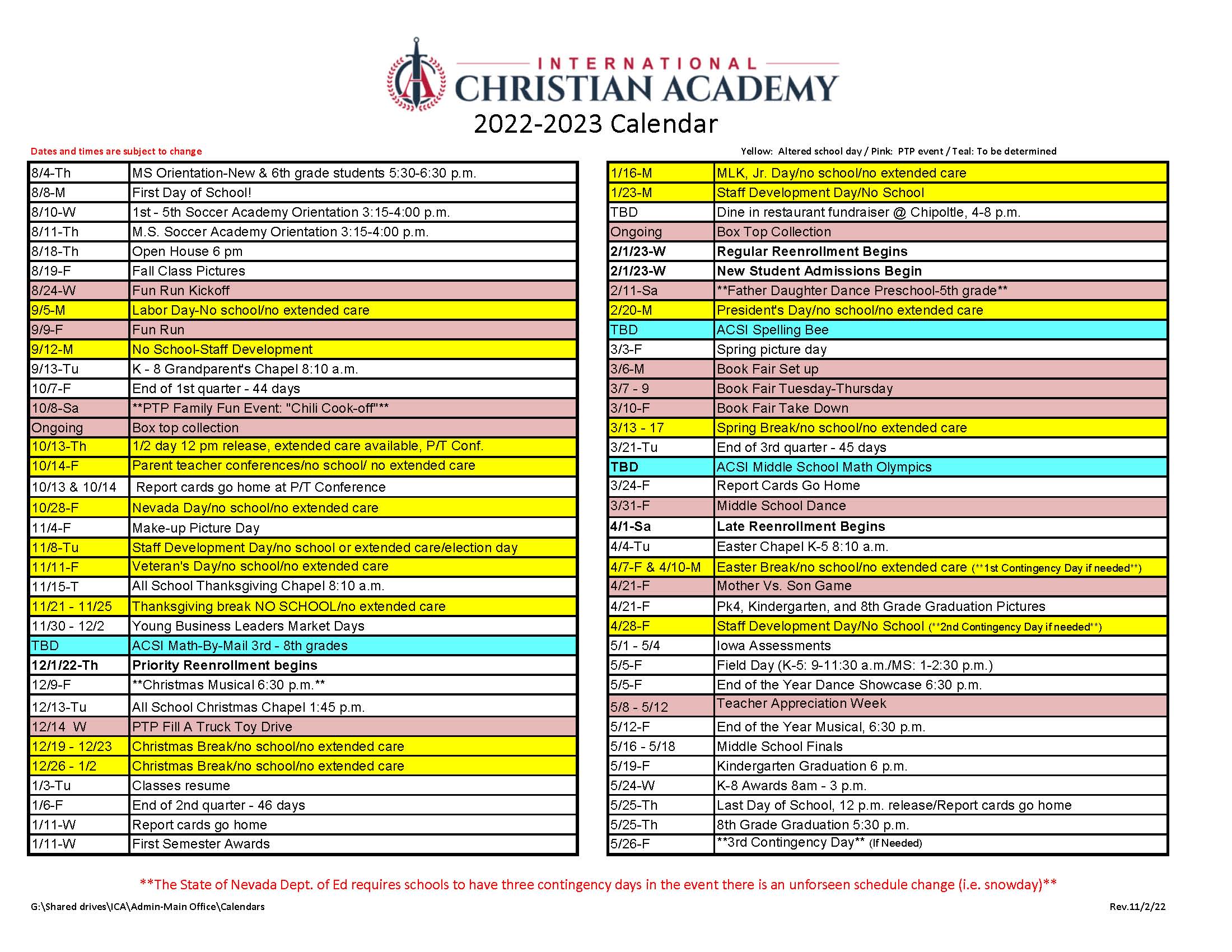 International Christian Academy Las Vegas, NV
